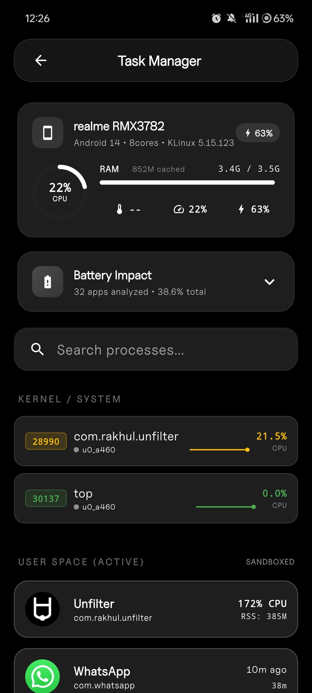 Task Manager dark mode